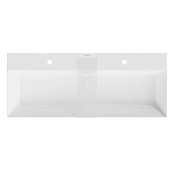 Kerama Marazzi Раковина GRANDE мебельная\подвесная 120*48*16,5см c 2 отв. под смесители с крепежом, с переливом, белая глянцевая 