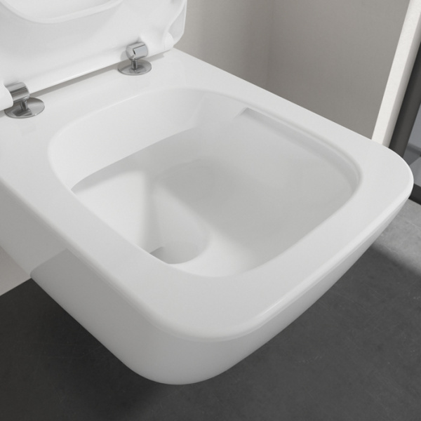 Villeroy&Boch Venticello Унитаз подвесной 375*560*330, безободковый, в комплекте сиденье SlimSeat с микролифтом, цвет альпийский белый 