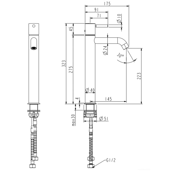 NEMO NM-2312CR Смеситель для раковины с донным клапаном CHROME PLATED 