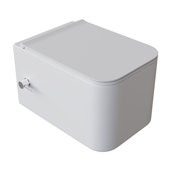 Унитаз подвесной с функцией биде, Mane Белый матовый с крышкой 