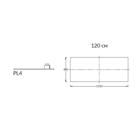 Kerama Marazzi Столешница из керамогранита без отверстий Фондамента 120, серая 