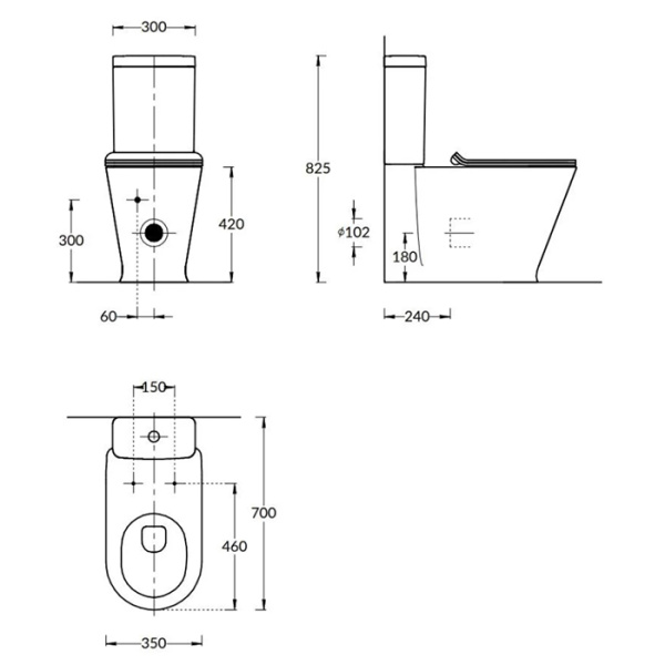 Kerama Marazzi Унитаз PLAZA Modern напольный безободковый, белый глянцевый 
