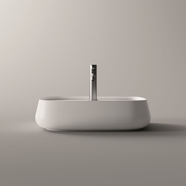 Alice Nur Раковина 60x45xВ15 Plan, накладная, с отверстием под смеситель, белый глянцевый 