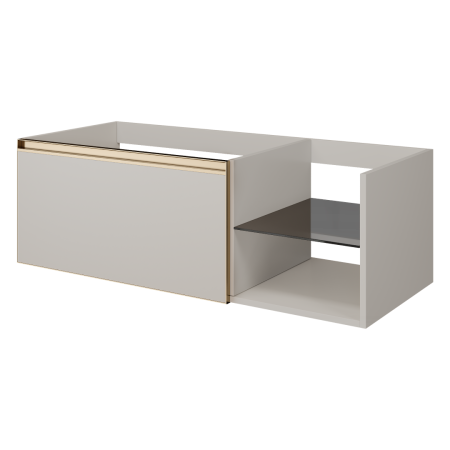 QUATRO 6 120см (80+40) тумба CASHMERE профиль MATT GOLD 