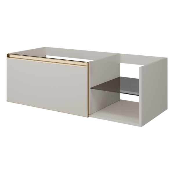 QUATRO 6 120см (80+40) тумба CASHMERE профиль MATT GOLD 