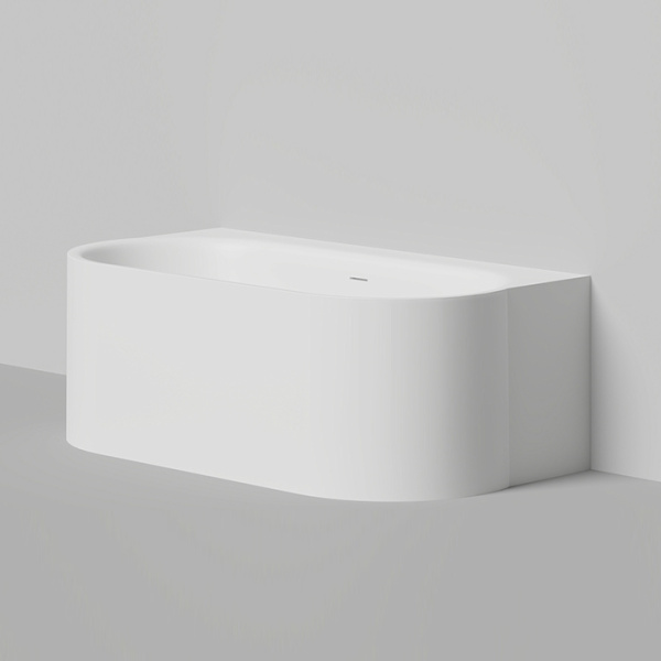 Salini Perla W Ванна S-Stone 170x90x60см пристенный вариант, интегрированный слив-перели, донный клапан, сифон, ножки , цвет белый матовый 