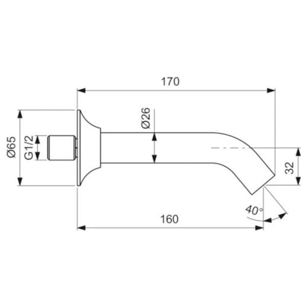 Ideal Standard La Dolce Vita Излив для ванной, 16см, цвет: PVD Silver Storm 