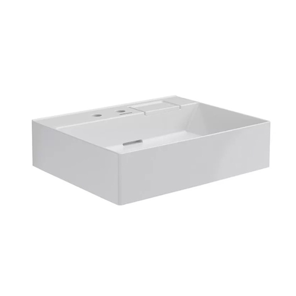 Kerama Marazzi Раковина LOGICA мебельная 60*48*14,5см, с 2 отв.под смеситель,  с переливом, белая глянцевая 