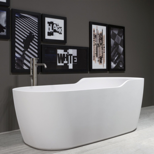 ANTONIO LUPI FUNNY WEST Ванна отдельностоящая 1510х800х600 мм., с нажимным донным клапаном, сифоном и гибким шлангом, Cristalplant, цвет белый 