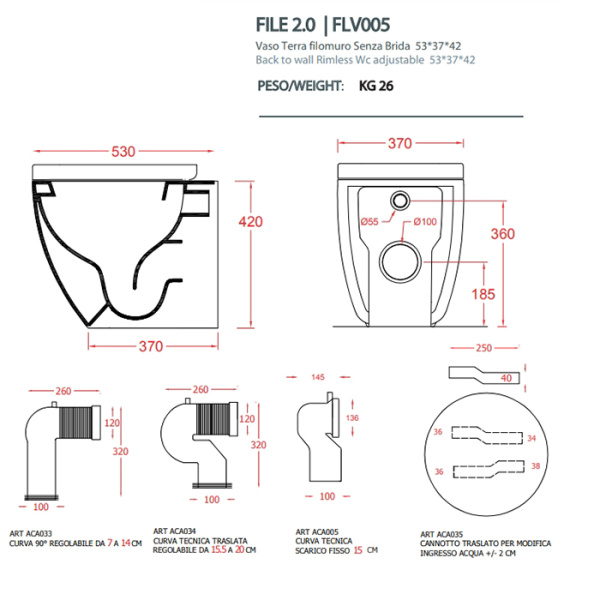 Artceram FILE Унитаз напольный Rimless 36x52 см, цвет salvia 