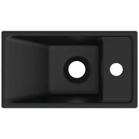 Ideal Standard i.life S Раковина 370х210xh120 мм, подвесная, с отв. под смес. справа, без перелива, без крепежа, цвет: чёрный матовый 