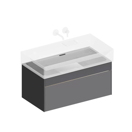 Kerama Marazzi Тумба LOGICA подвесная 2 ящика 90 см, стальной серый 