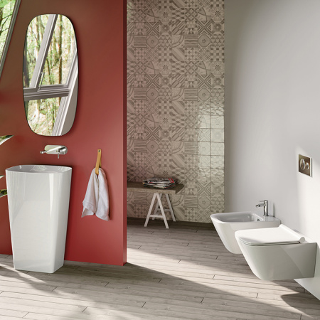 Catalano GREEN Раковина 55x38 h85 свободностоящая, без отв. под смеситель, покрытие Cataglaze+, слив в стену , цвет белый глянцевый 