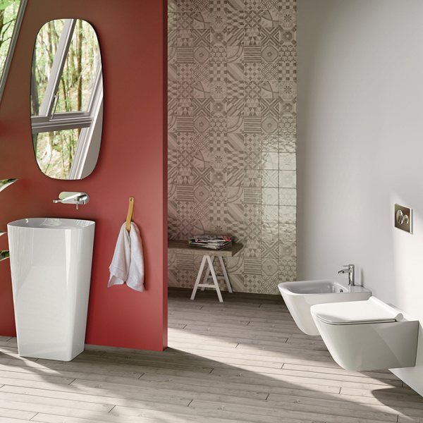 Catalano GREEN Раковина 55x38 h85 свободностоящая, без отв. под смеситель, покрытие Cataglaze+, слив в стену , цвет белый глянцевый 