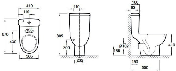 4956CK-00 унитаз ODEON UP (бел) 
