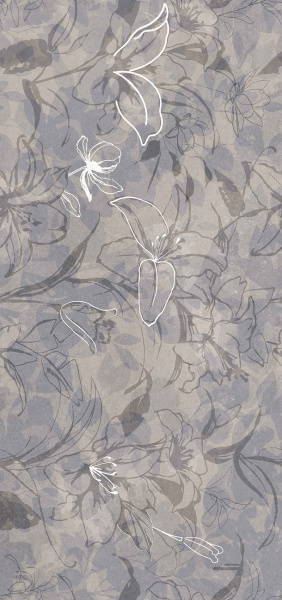 Керамогранит Floresta 17551 цветы синий ректификат 60x120 