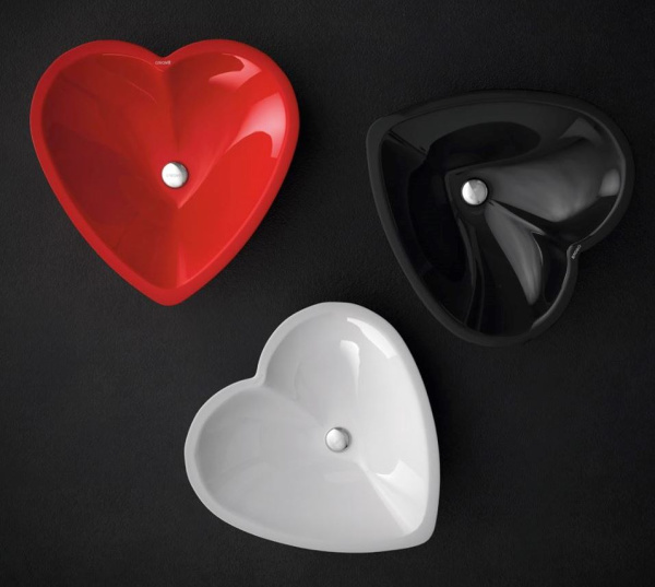 XX CREAVIT Раковина мебельная накладная сердце (45*45 см) ЧЕРНАЯ TP149.40000 