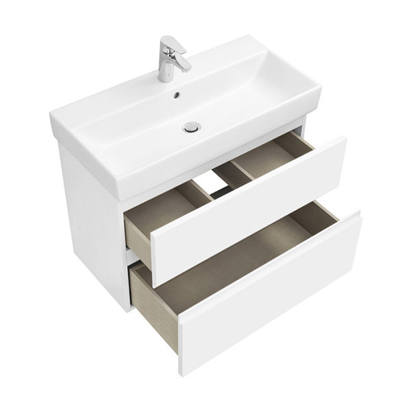 Roca OLETA Тумба подвесная 760х374х548 мм. для раковины 800 мм, с 2 ящиками, белый матовый 