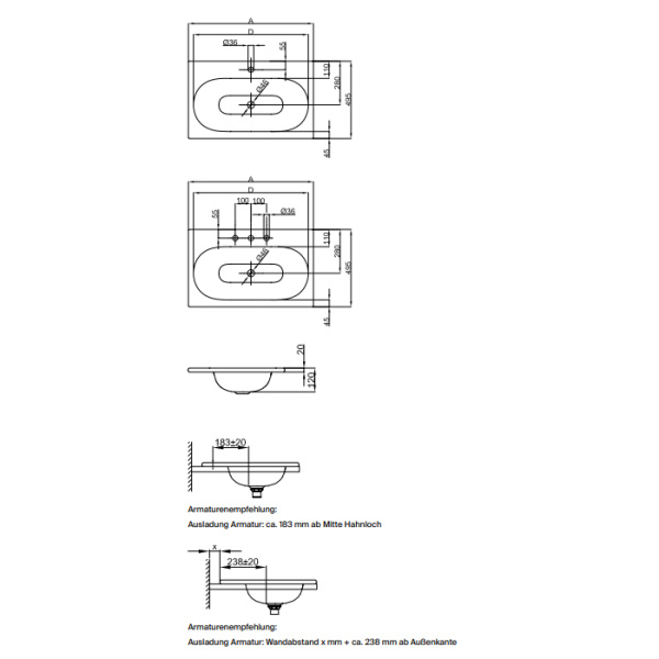 BETTE COMODO Раковина встраиваемая на столешницу  600×495×120 мм,  с 1 отв под смес, с крепл. в компл.цвет белый (СПЕЦЦЕНА со склада) 