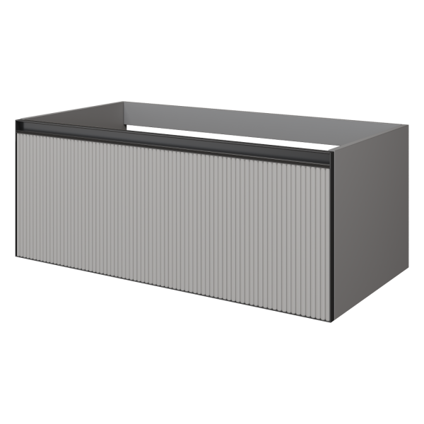 QUATRO 1 100CM  тумба рифл LUNA FUGA профиль ANTHRACITE 