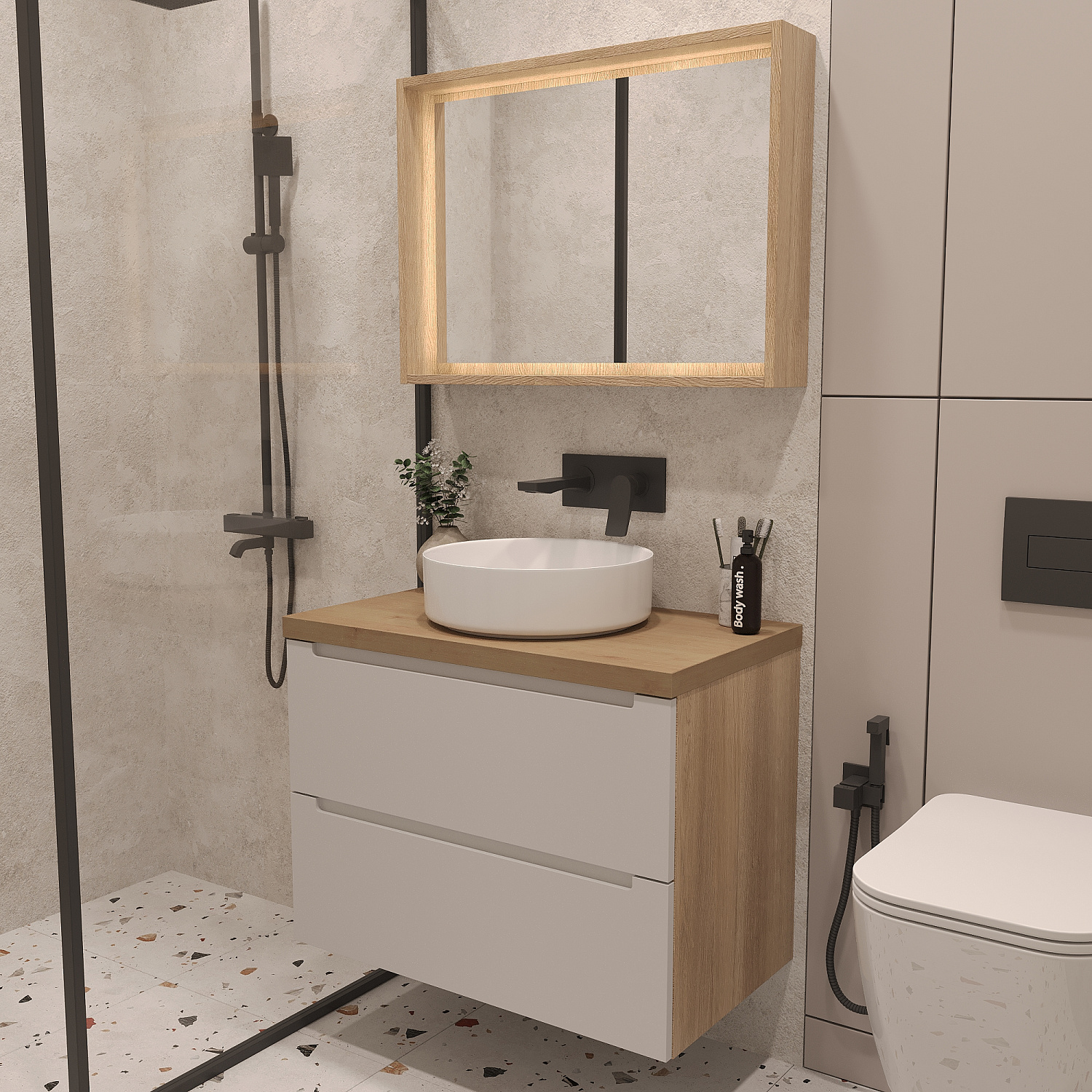 Тумба под раковину/столешницу/столешницу/столешницу Дион, Белый мат 100