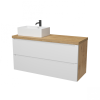 Тумба под раковину/столешницу/столешницу/столешницу Дион, Белый мат/Дуб 120