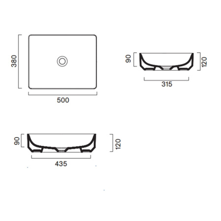 Catalano GREEN Раковина 50x38 накладная, без отв. под смеситель, покрытие Cataglaze+, цвет белый глянцевый 