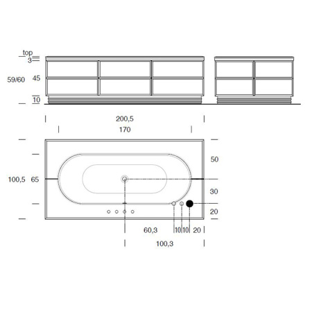 VITAGE milldue edition Ванна 1800х750 мм., стальная, подача воды из водослива, в комплекте с сифоном и стоком, цвет белый 