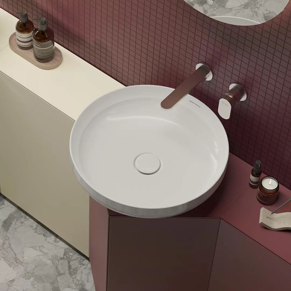 Kerama Marazzi SAFI Раковина накладная 46 с крепежом, цвет белый глянцевый 