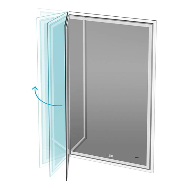 Kerama Marazzi Зеркало TECNO M 65х85 см. с поворотной дверцей, подсветкой и функцией антизапотевание, белое 