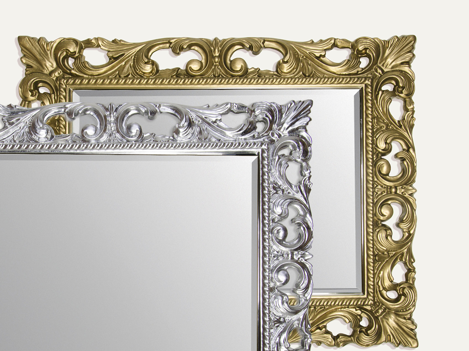 ECO Зеркало прямоугольное 74*94 см с фацетом, крепление: верт./горизонт., рама: ППУ, цвет: бронза