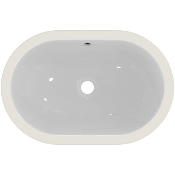 Ideal Standard Connect Раковина 620х410 мм, овальная, встриваемая снизу без отв. под смес., с крепежом, цвет: белый глянец 