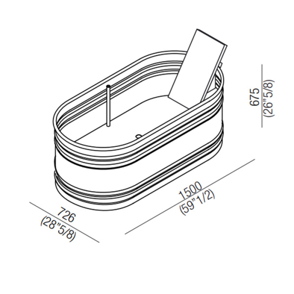 Agape Vieques Ванна отдельностоящая 150x72.6x67.5 см, со спинкой, цвет: bicolore 