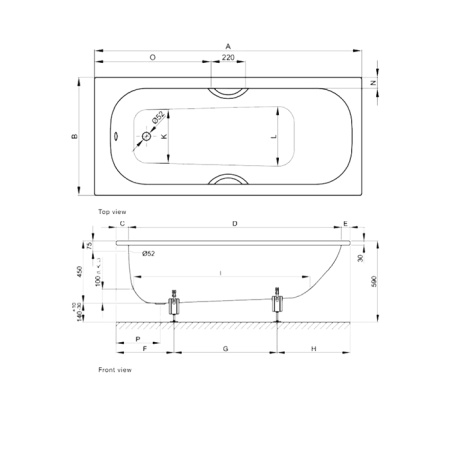 BETTE Classic Ванна с шумоизоляцией 170х80х45, с шумоизоляцией, белая (для стандартного слива-перелива) 