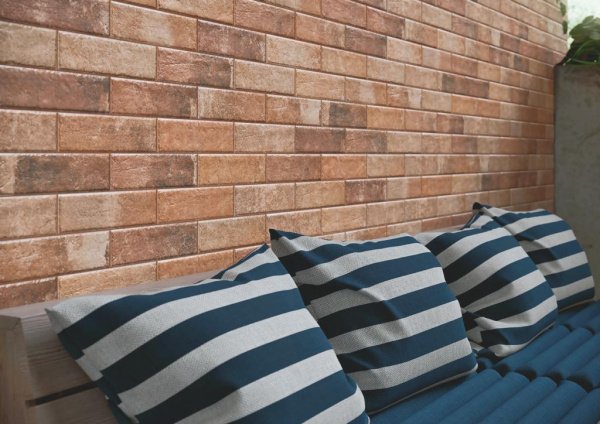 Плитка фасадная Ceramika Paradyz Scandiano Rosso elewacja 24,5x6,6 (0,74) 