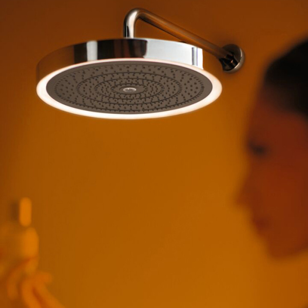 Ideal Standard Solos 3-функц.(Rain, Silkrain, SecondSkin) верхний душ 33см, с LED-подсветкой, с настенным держателем 40см, цвет: хром 