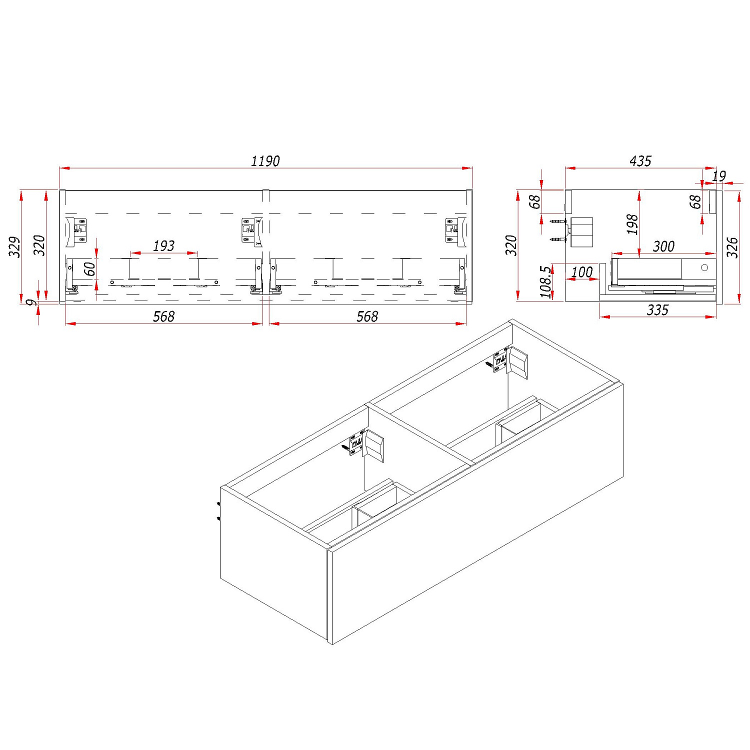 Тумба под раковину/столешницу Кито, Белый/Тростник 120