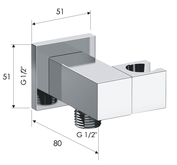 Держатель ручного душа с подключением шланга Remer 337S 