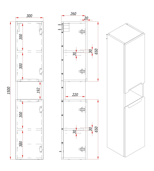 Шкаф навесной Дион, Графит мат/Дуб 150 