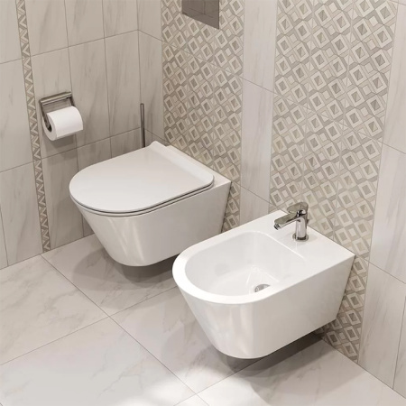 Kerama Marazzi Биде PLAZA Modern подвесное, белое глянцевое 