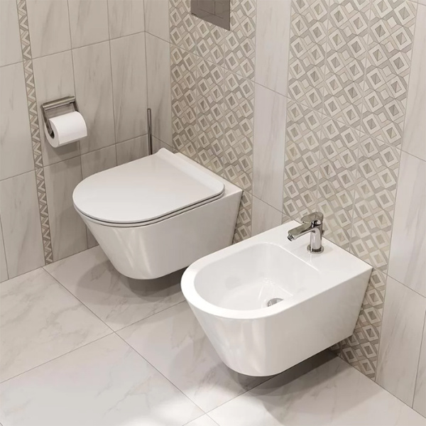 Kerama Marazzi Биде PLAZA Modern подвесное, белое глянцевое 