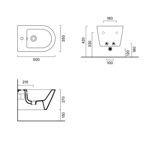 Catalano ZERO Биде подвесное 50x35, с 1 отв. под смеситель, покрытие Cataglaze+, без крепежа, цвет белый глянцевый 