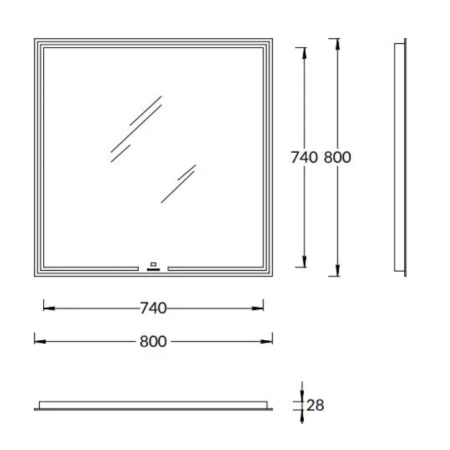 Kerama Marazzi Зеркало MIO прямоугольное с диммером 80, белое 