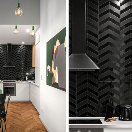CHEVRON WALL BLACK RIGHT 