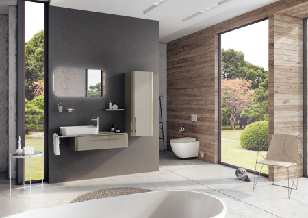 CREAVIT FREE Унитаз подвесной безободковый с биде смесит хол/гор FE322.00500 