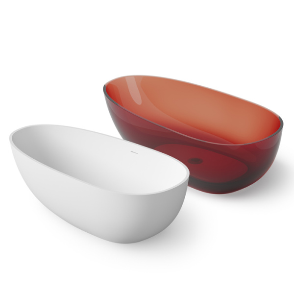 DEA DESIGN Modern Ванна отдельностоящая 160×80×h54 см, материал: Glasstech прозрачная смола, цвет: Sunset R1 