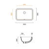 Catalano Italy Раковина 55*38см встраиваемая под столешницу с переливом, без отв. под смеситель, покрытие Cataglaze+, цвет белый глянцевый 
