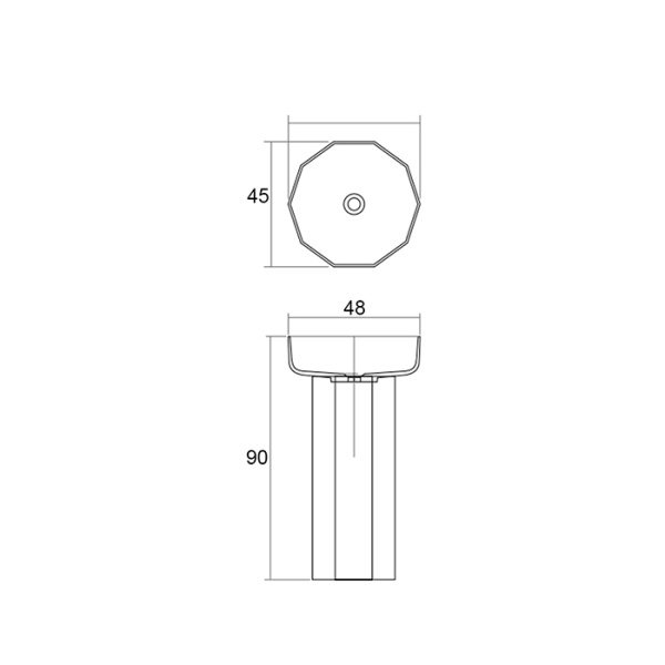 DEA DESIGN Washbasins Раковина напольная 48x45,6xh90 см, материал: Glasstech прозрачная смола, цвет: Emerald R3 