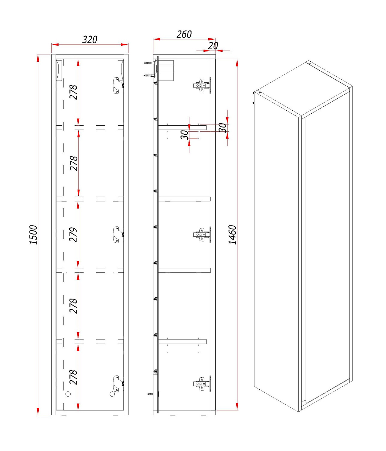 Шкаф навесной Парма, Аттик 150 (вр)
