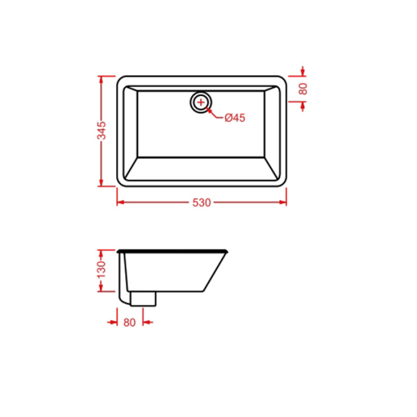 Artceram WASHBASINS GEA  Раковина встраиваемая снизу 53х34.5 см, без отв под смеситель,без крепежа ACA001, цвет белый. 
